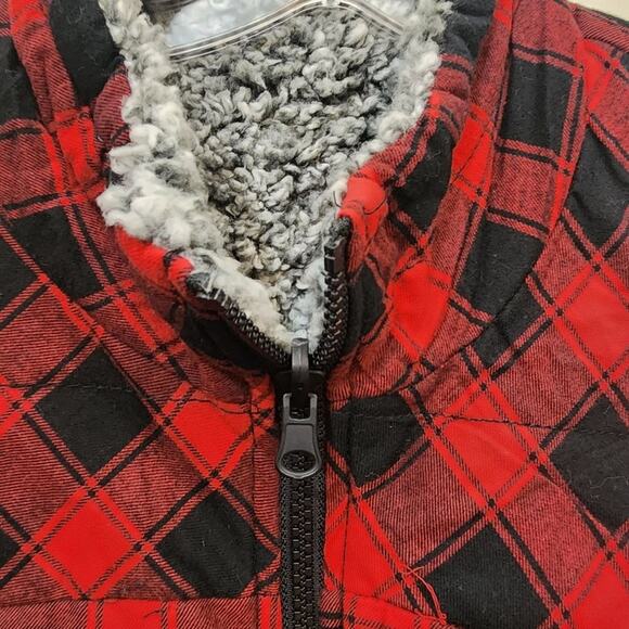 Maurices reversible full zip sherpa Buffalo check plaid vest womans size extra l - Picture 4 of 10